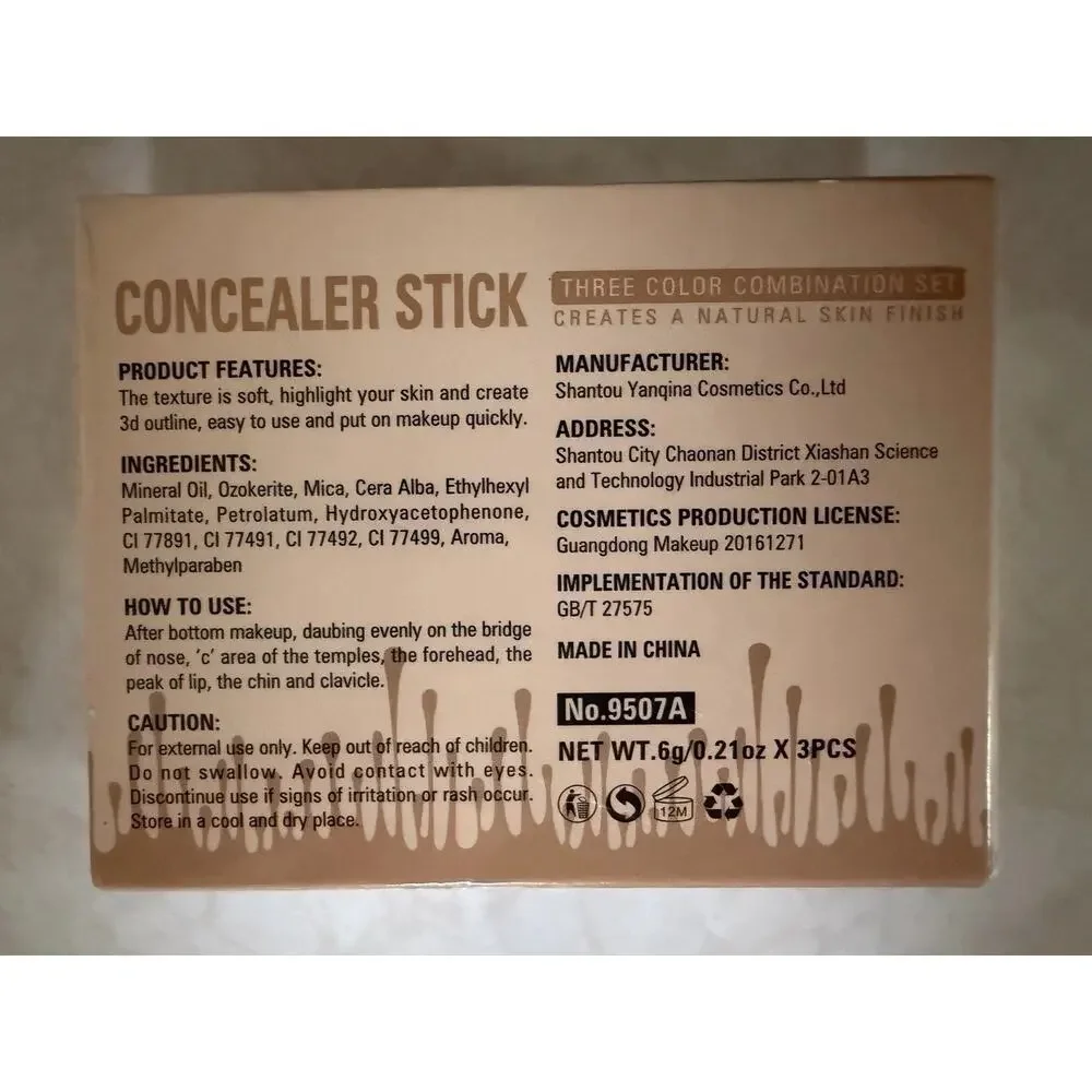YEARSTORY Concealer Stick 3 Color Combination Set NIB
